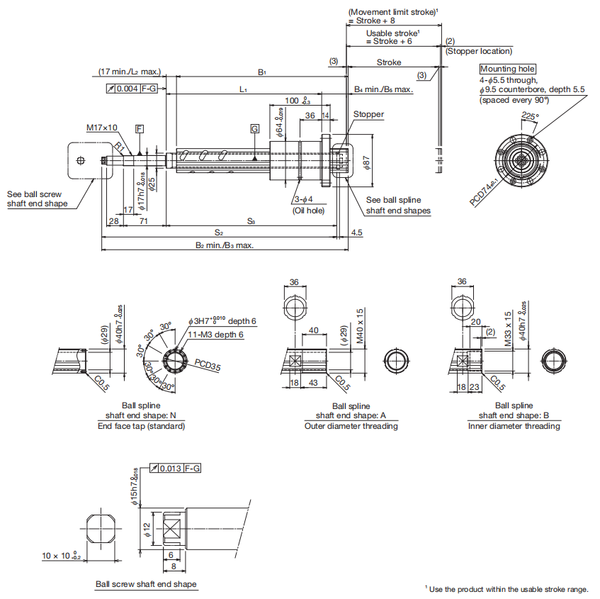THK Ball Spline with Integrated Ball Screw DSP40 2508 THKIKOHIWIN